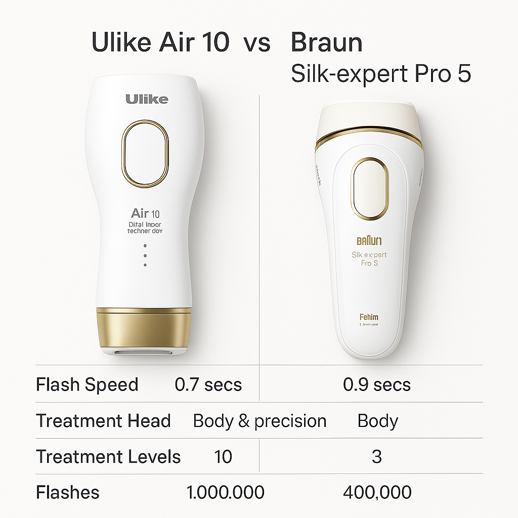 Ulike Air 10 IPL Hair Removal Device - Advanced Dual Light Technology with Ice Cooling