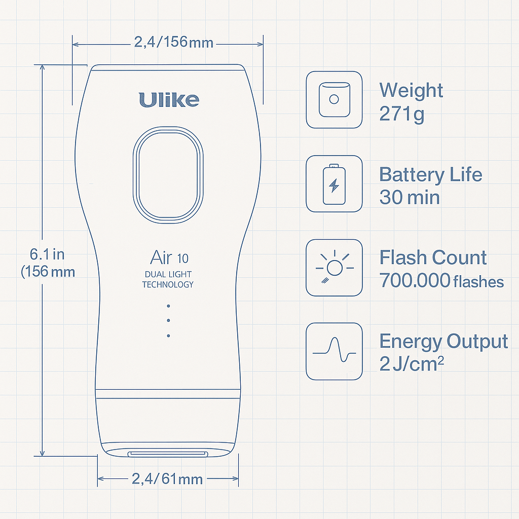 Ulike Air 10 IPL Hair Removal Device - Advanced Dual Light Technology with Ice Cooling